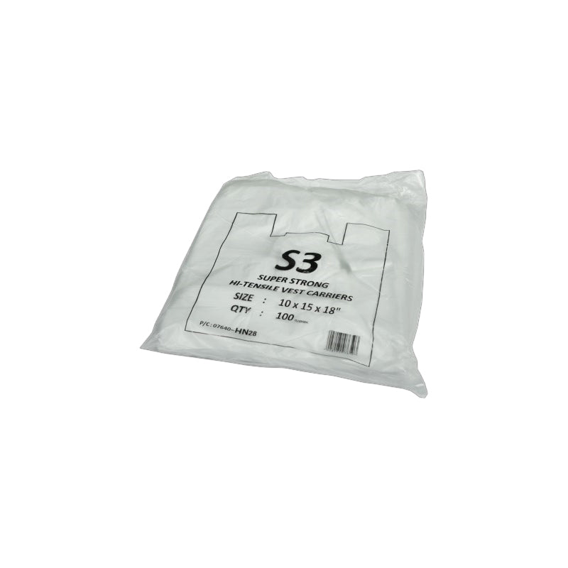 S3 vest carrier plastic bags 10 x 90