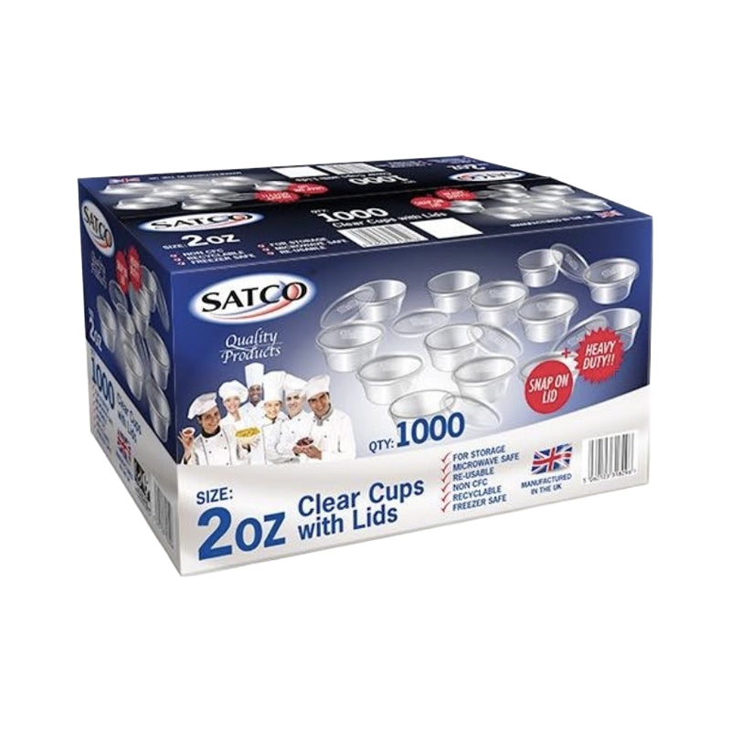 SATCO 2OZ CUPS N LIDS