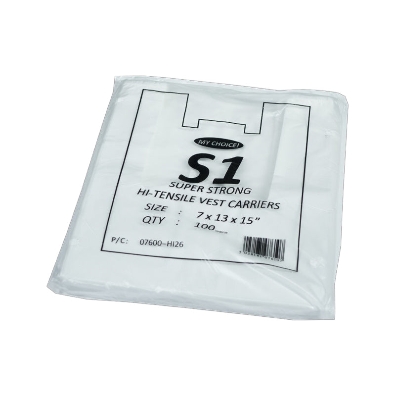 S1 vest carrier plastic bags 10 x 90