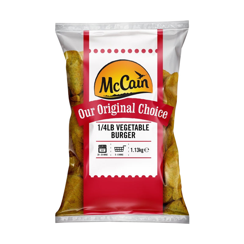 MCCAIN VEG BURGER SINGLE BAG 1.13KG