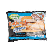 Meadow vale chicken steaks battered 1kg